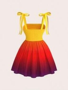 SHEIN Gradient Tie Sun Dress